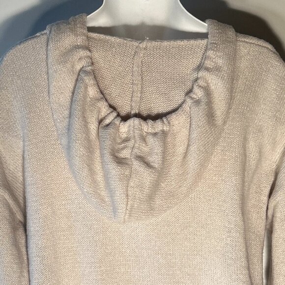 Orange Heart Pale Gray XXL Sweater Relaxed Hooded Novelty Street Style Comfy Y2K - Picture 5 of 8